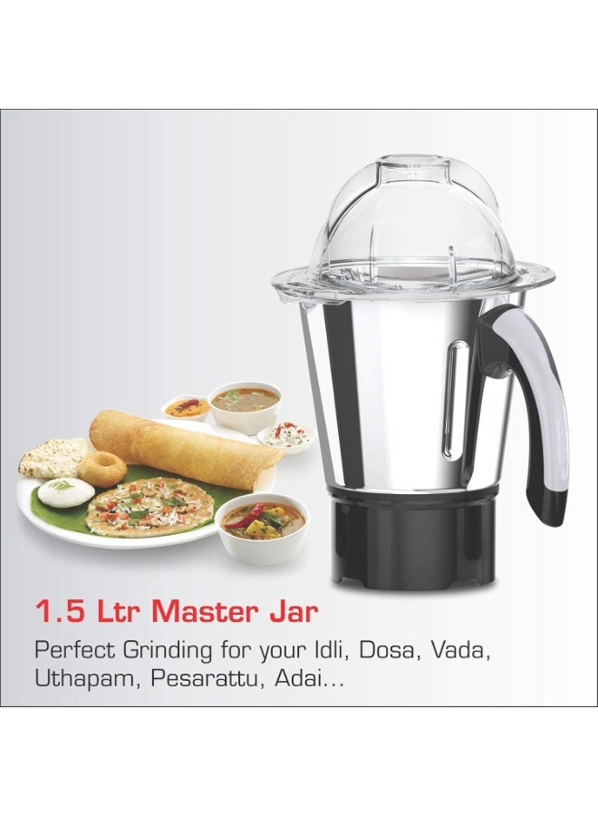 فيديم Vidiem Jumbo Mix Pro 1000W Mixer Grinder (Black) | 3 Leakproof Jars | Self-Locking Jars for Wet & Dry Grinding | Double Lid Lock | 1-Year Warranty | Heavy-Duty Motor - Image 4